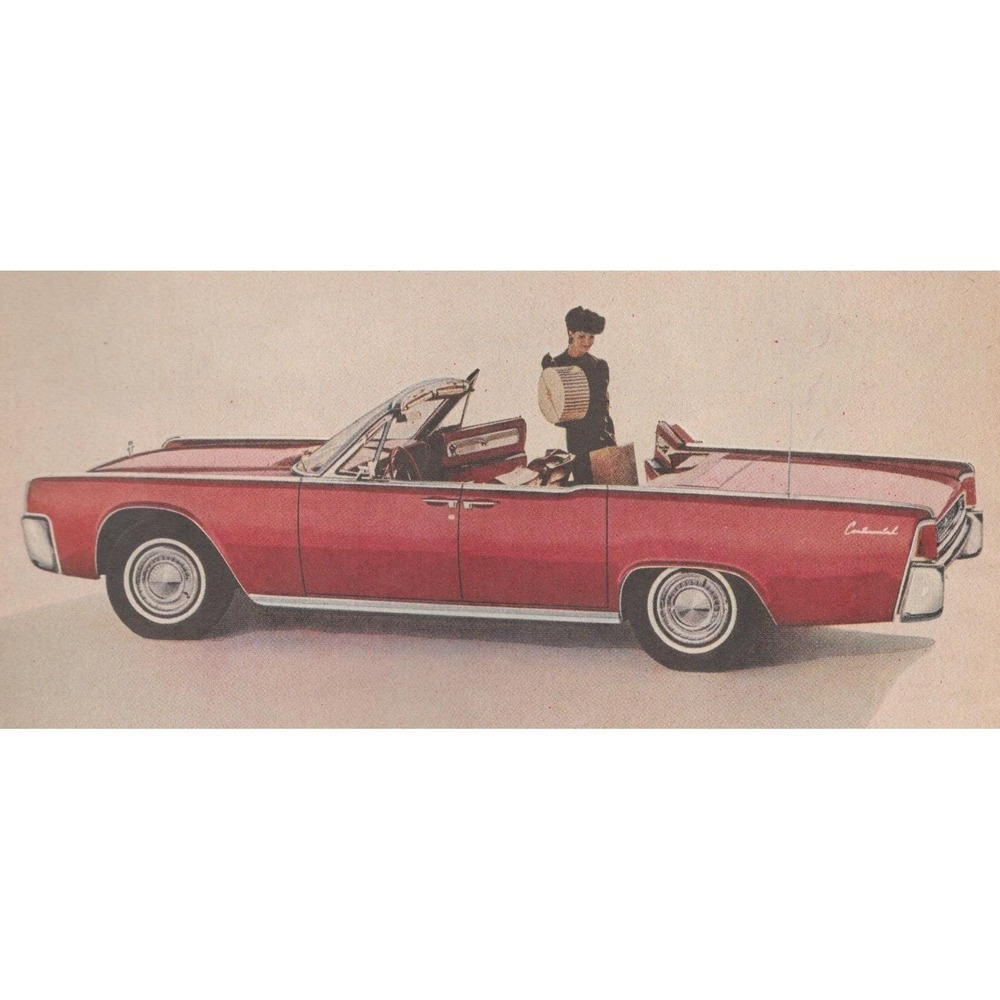Vintage 1962 Lincoln Continental Print Ad Convertible Mid Century Luxury Car